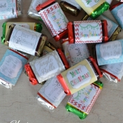 mini Candy Bar Christmas Wrappers & Tag