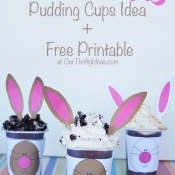 Easter Bunny Pudding Cups Idea + Free Printable
