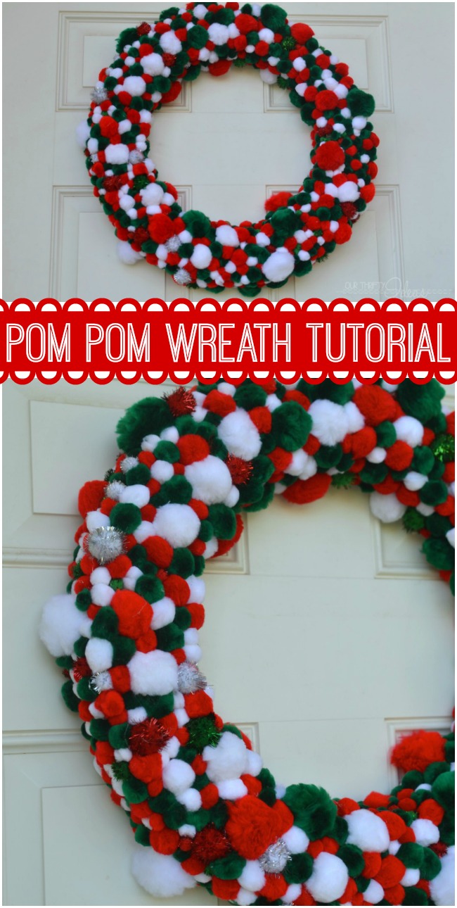 Christmas Pom Pom Wreath Our Thrifty Ideas