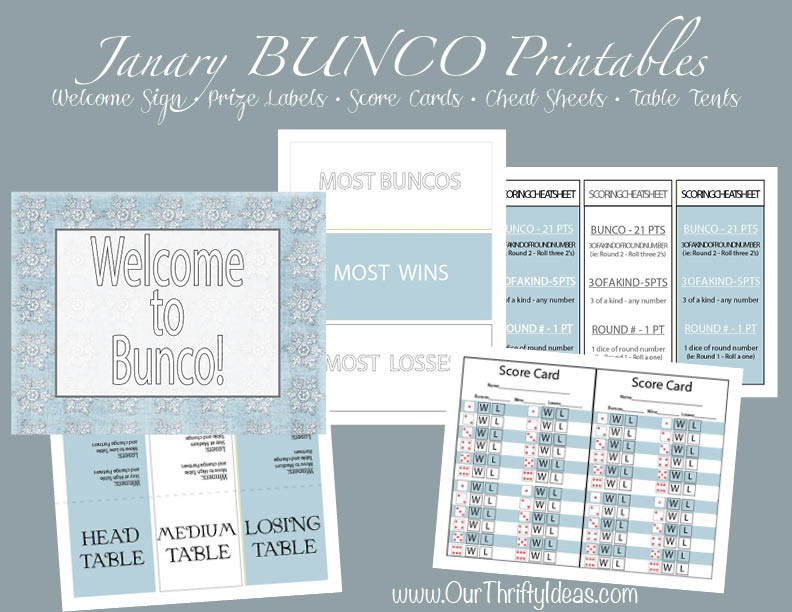 Winter Themed Bunco Printables - Our Thrifty Ideas