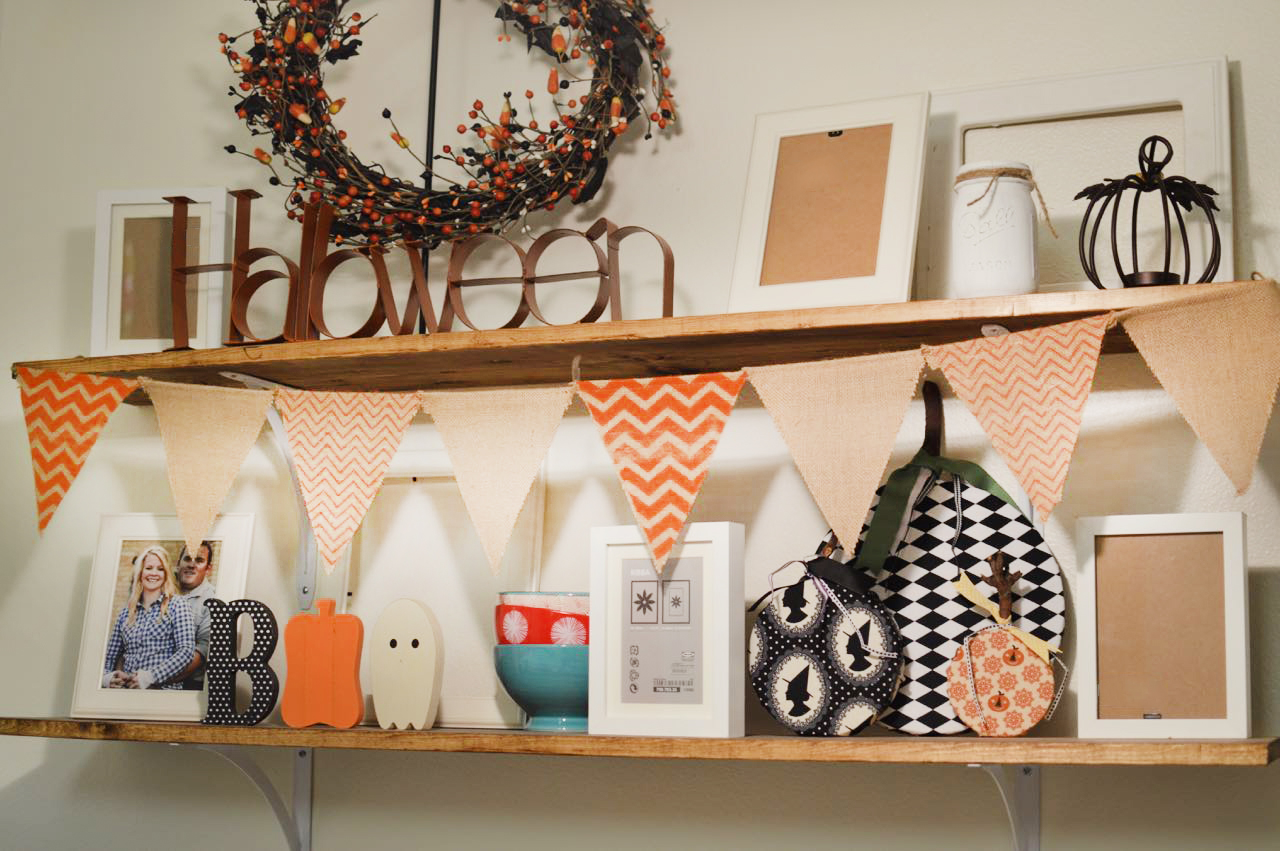 Foam Pumpkins + Halloween Shelf Decor Our Thrifty Ideas