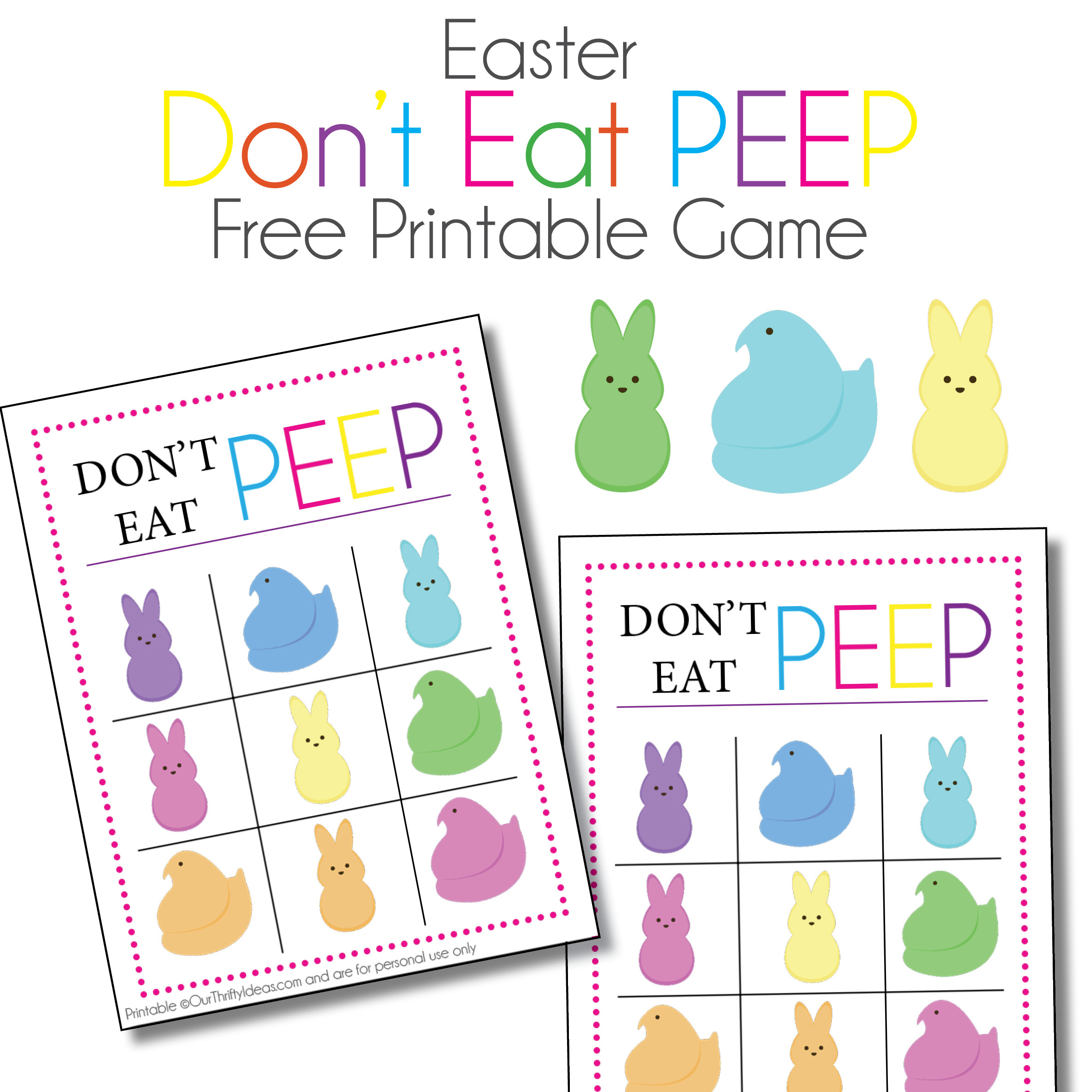don't eat peep easter printable game - our thrifty ideas