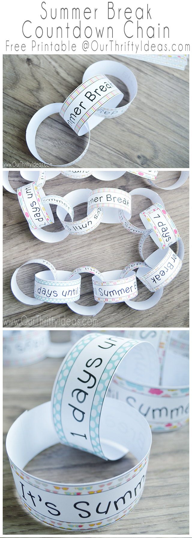 Summer Break Countdown Chain Collage Our Thrifty Ideas
