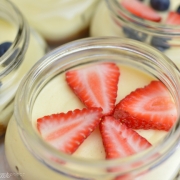 PATRIOTIC DESSERT - red & blue cheesecake in a jar
