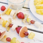 Breakfast Kabobs with Maple Fruit Dip recipe