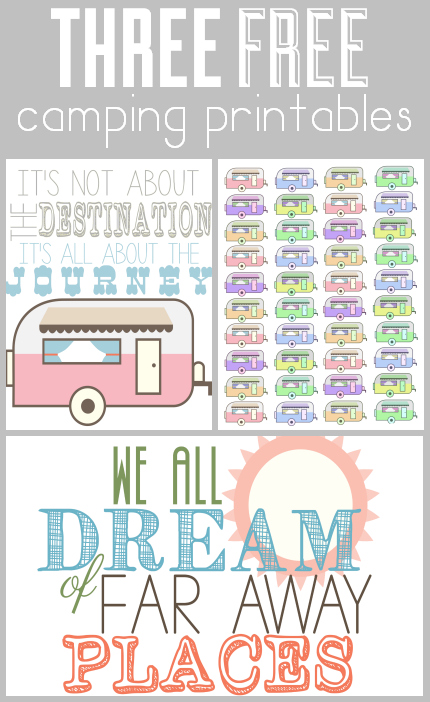 a set of free camping and vacation printables