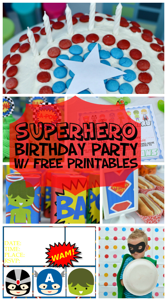superhero birthday party with a free printable pack